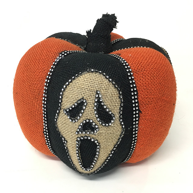 PUMPKIN, Small Hessian Halloween Scream Pumpkin 30cm